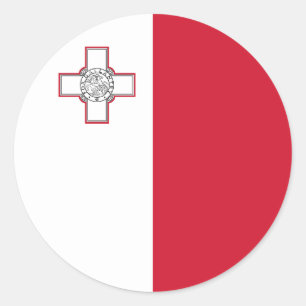 Flagga Malta Runt Klistermärke