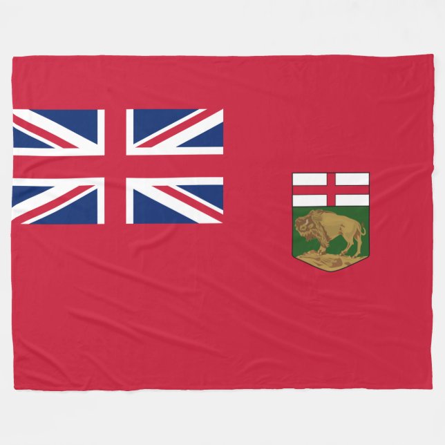 Flagga Manitoba Fleecefilt (Framsidan (Horisontell))