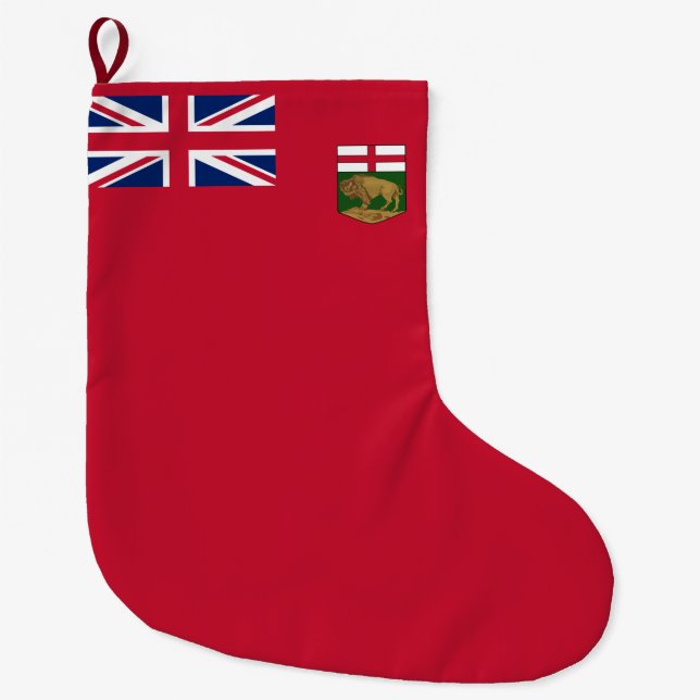 Flagga Manitoba Stor Julstrumpa (Framsidan)