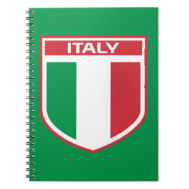 Flagga-/märkordsdesign för italien anteckningsbok