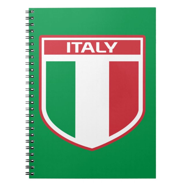 Flagga-/märkordsdesign för italien anteckningsbok (Framsidan)