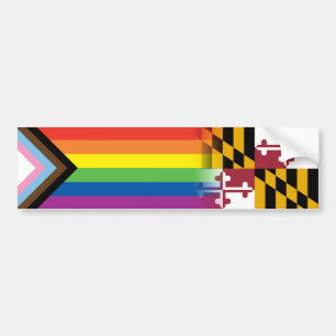 Flagga Maryland-Flagga för inkluderande förlopp fö Bildekal