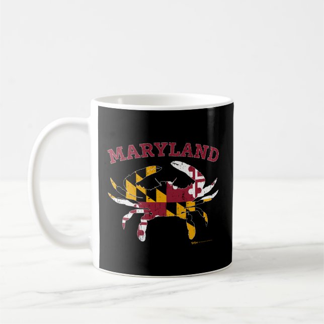 Flagga Maryland State Blue Crab Kaffemugg (Vänster)