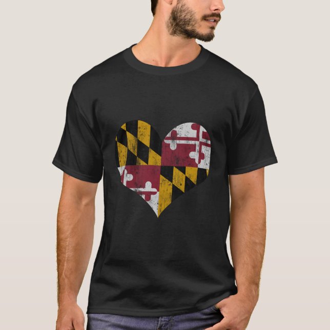 Flagga Maryland T Shirt (Framsida)
