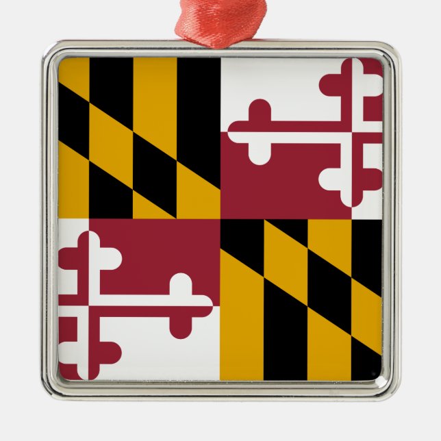Flagga Maryland (USA) Julgransprydnad Metall (Framsidan)