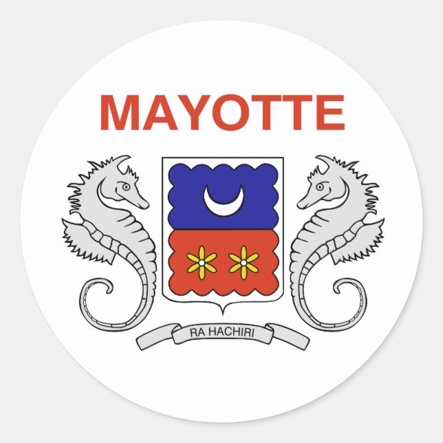 Flagga Mayotte Runt Klistermärke (Framsida)