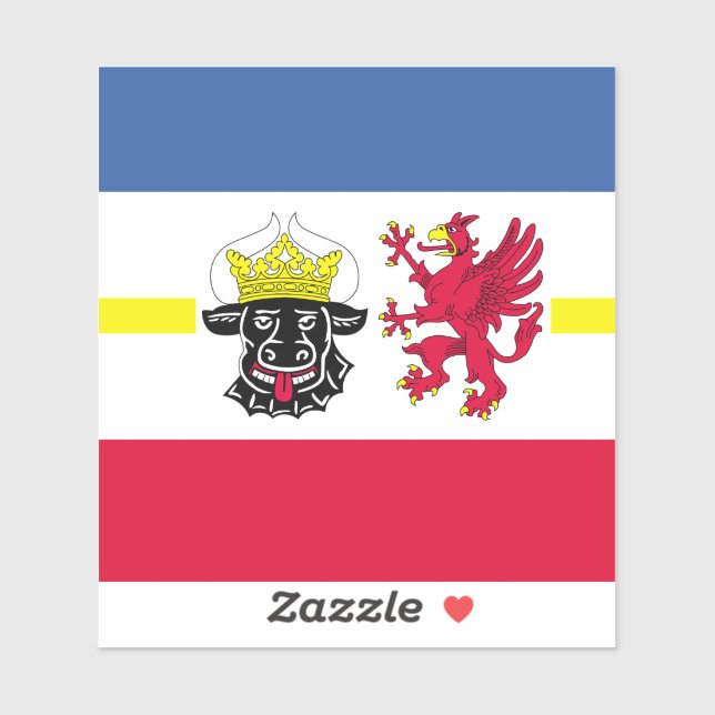 Flagga Mecklenburg Vinyl Sticker Klistermärken (Ark)