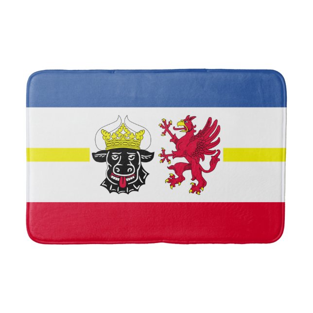 Flagga Mecklenburg-Westerna Pommania Bath Mat Badrumsmatta (Framsidan)