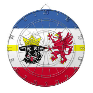 Flagga Mecklenburg-Westerna Pommania Dartboard Darttavla