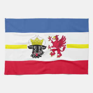 Flagga Mecklenburg-Westerna Pommania Kitchen Towe Kökshandduk