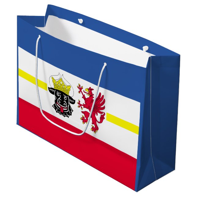 Flagga Mecklenburg-Westerna Pommania Large Gift B (Framsidan Vinklad)