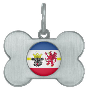 Flagga Mecklenburg-Westerna Pommania Pet Namn bric ID-bricka Husdjur