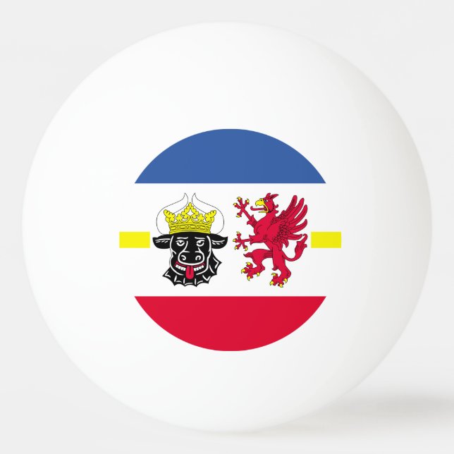 Flagga Mecklenburg-Westerna Pommania Ping Pong Ba Pingisboll (Framsidan)