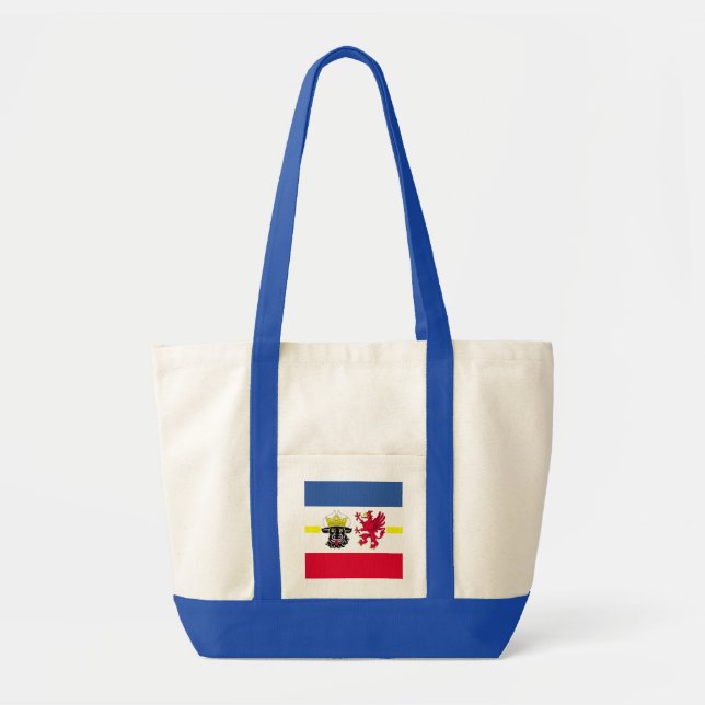 Flagga Mecklenburg-Westerna Pommania Tote Bag Tygkasse (Framsidan)