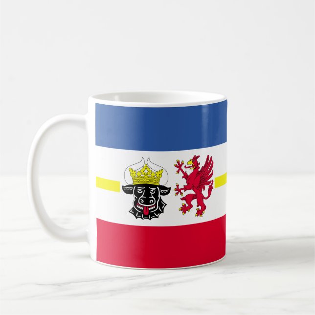 Flagga Mecklenburg-Westerna Pommern-kaffe Mugg (Vänster)