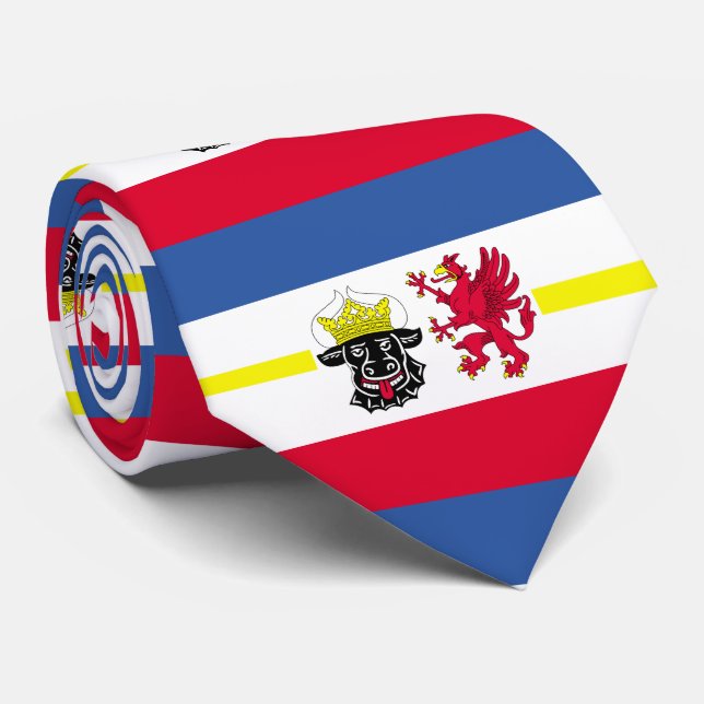 Flagga Mecklenburg-Westerna Pommern Neck Tie Slips (Rullad)