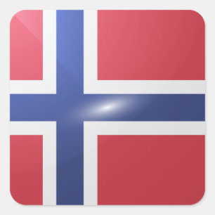 flagga med fyrkantig norge fyrkantigt klistermärke
