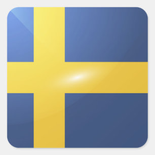 flagga med fyrkantig sverige fyrkantigt klistermärke