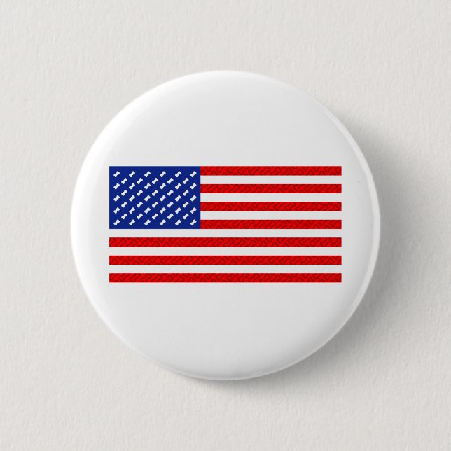 Flagga med Hund Bones Knapp (Framsida)