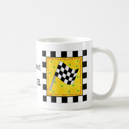 Flagga med kontrolleraren tävling Namn Personlig Kaffemugg