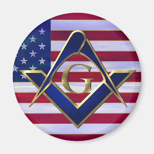 Flagga med kvadrat och kompasser magnet (Framsidan)