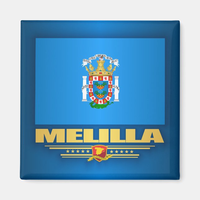 Flagga Melilla Magnet (Framsidan)