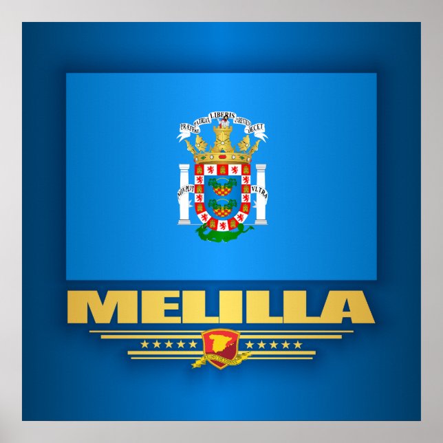 Flagga Melilla Poster (Framsidan)
