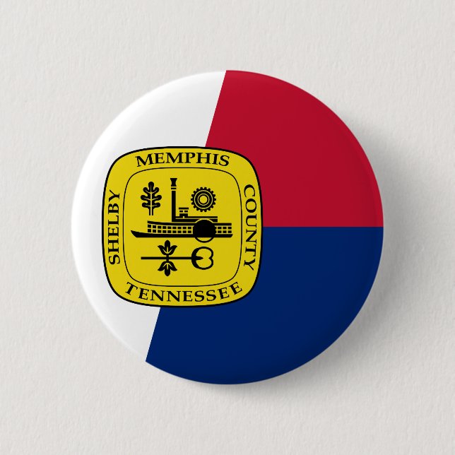 Flagga Memphis, Tennessee Pinback-knapp Knapp (Framsida)