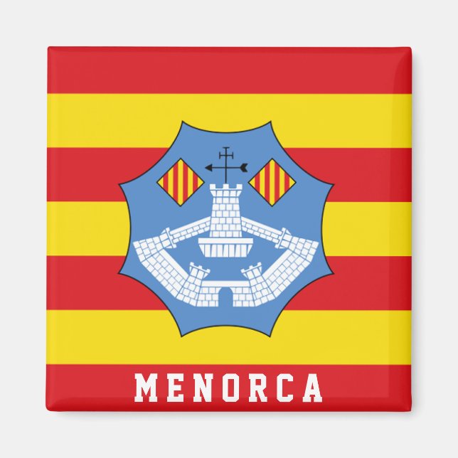 Flagga Menorca, Spanien Magnet (Framsidan)
