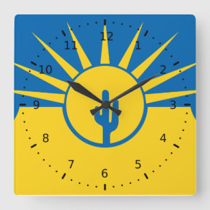 Flagga Mesa, Arizona Square Wall Clock Fyrkantig Klocka