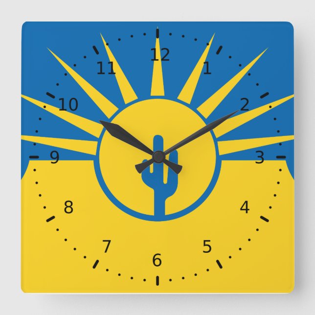 Flagga Mesa, Arizona Square Wall Clock Fyrkantig Klocka (Framsida)