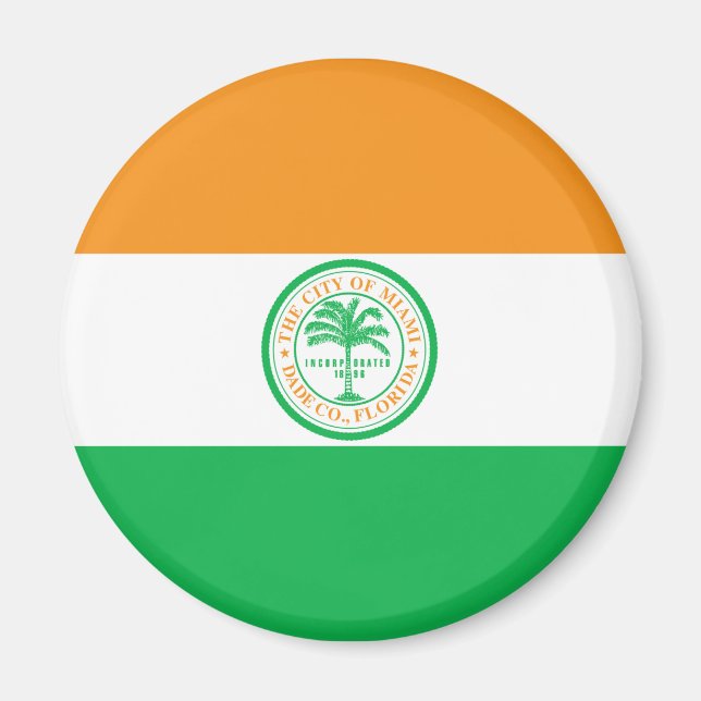 Flagga Miami (Florida) Magnet (Framsidan)
