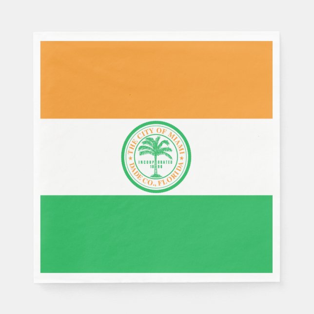 Flagga Miami (Florida) Pappersservett (Framsidan)