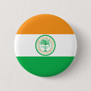 Flagga Miami, Florida Pinback Button Knapp