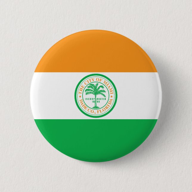 Flagga Miami, Florida Pinback Button Knapp (Framsida)