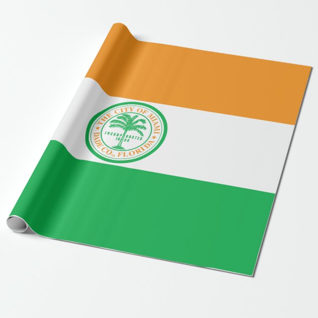 Flagga Miami (Florida) Presentpapper (Utrullad)
