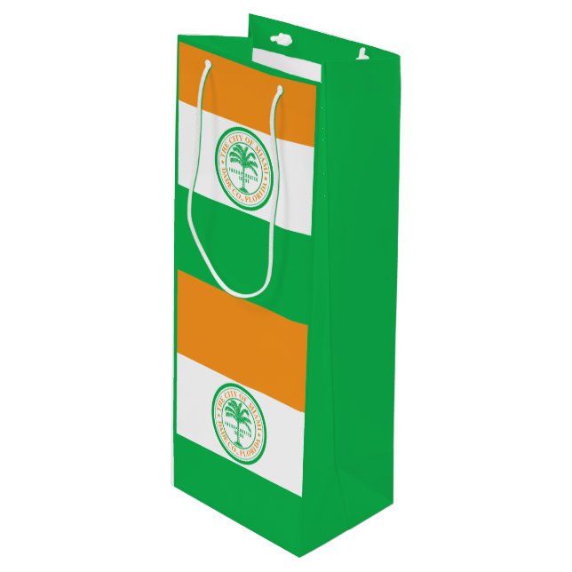Flagga Miami, Florida Vin Gift Bag (Framsidan Vinklad)