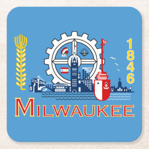 Flagga Milwaukee, Papper Underlägg på Wisconsin Sq Kvadrat