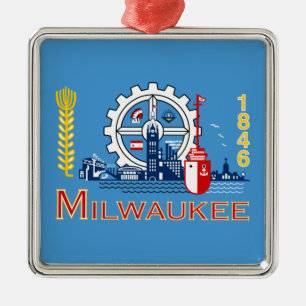 Flagga Milwaukee (Wisconsin) Julgransprydnad Metall