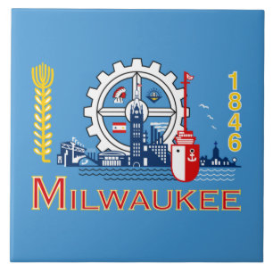 Flagga Milwaukee (Wisconsin) Kakelplatta