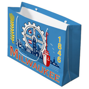 Flagga Milwaukee, Wisconsin Large Gift Bag