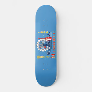 Flagga Milwaukee (Wisconsin) Mini Skateboard Bräda 18,5 Cm
