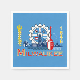Flagga Milwaukee, Wisconsin Napkins Pappersservett