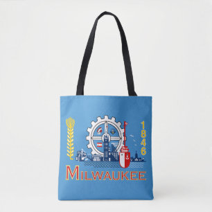 Flagga Milwaukee, Wisconsin Tote Bag Tygkasse