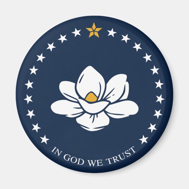 Flagga Mississippi (2020) Magnet (Framsidan)