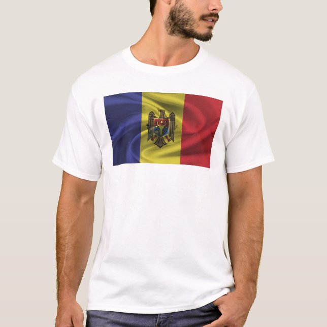 Flagga Moldavien T Shirt (Framsida)