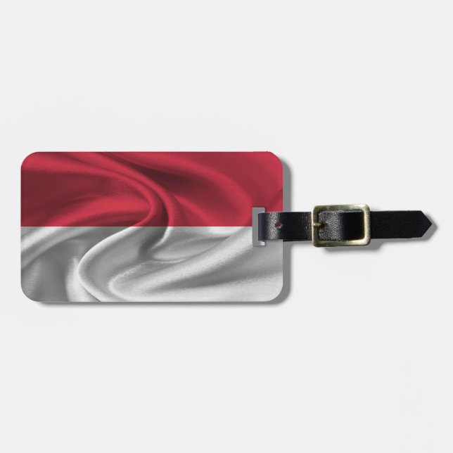 Flagga Monaco Bagagebricka (Horisontell Framsida)