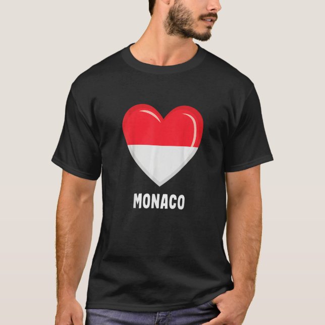 Flagga Monaco Monacan  2 T Shirt (Framsida)