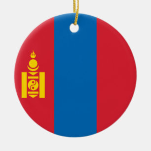 Flagga Mongoliet Julgransprydnad Keramik