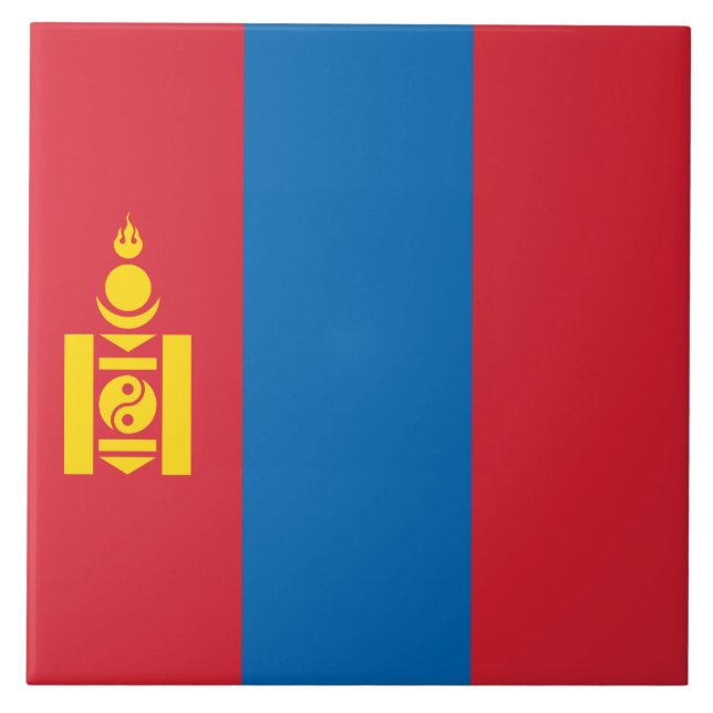 Flagga Mongoliet Kakelplatta (Framsidan)